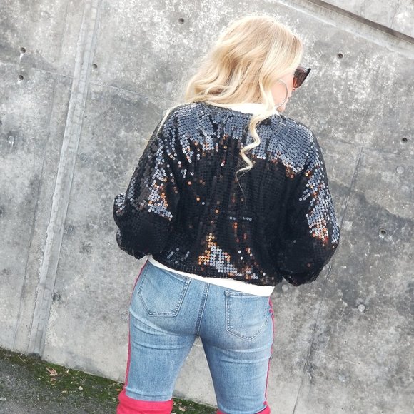FREEDOM Sequin Jacket - Black - Picture 3 of 10